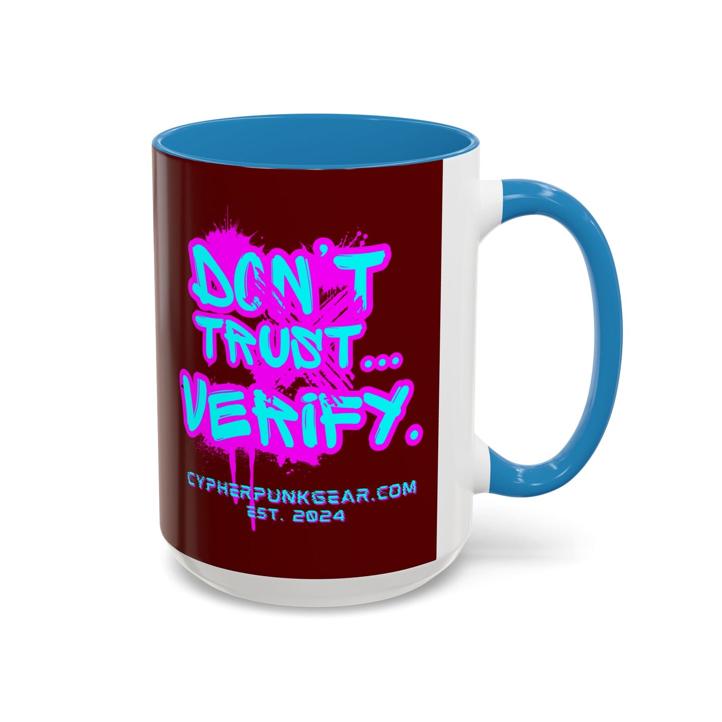 Don't Trust...Verify. Red Accent Mug by cypherpunkgear.com