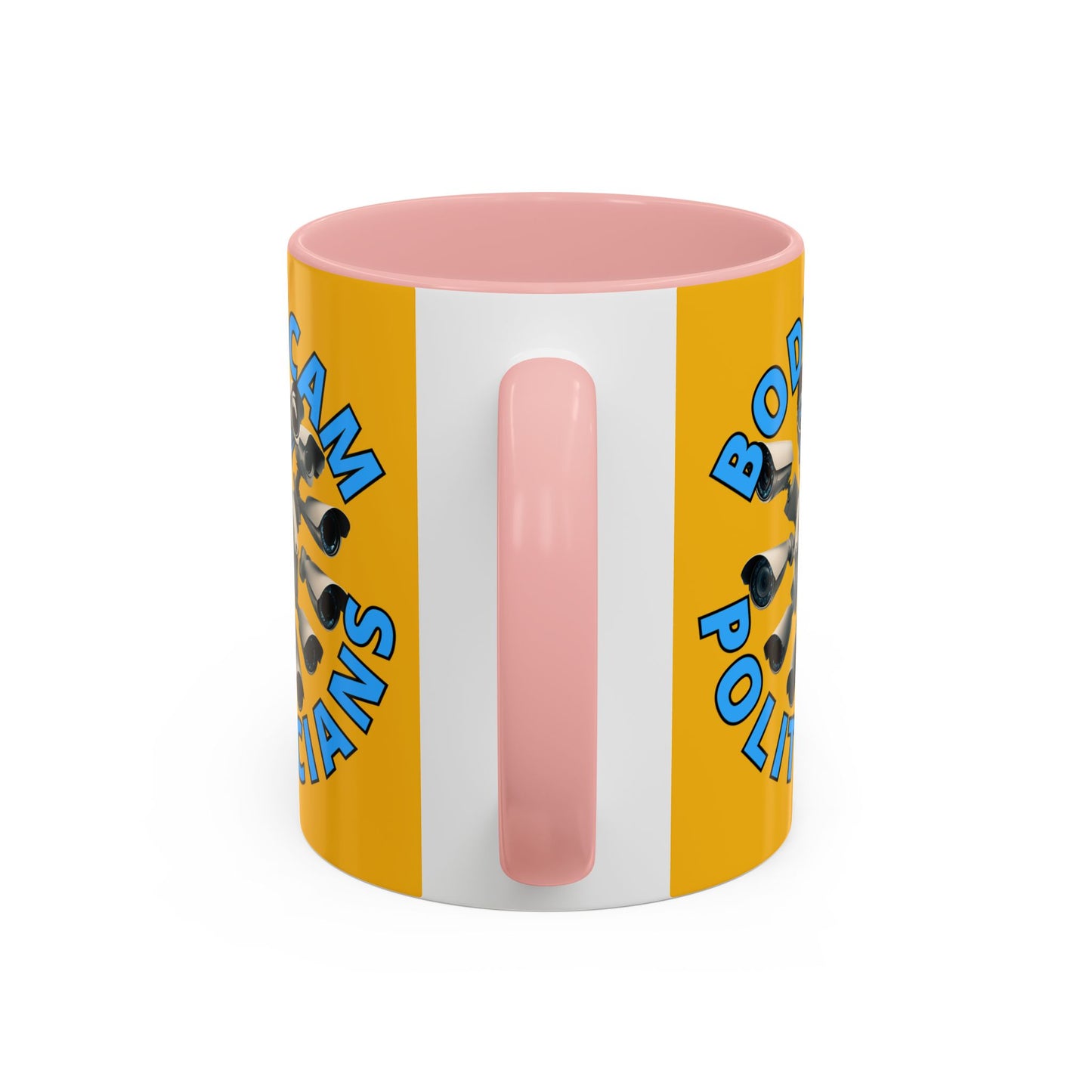 Bodycam the Politicians Cameras Yellow Accent Mug by cypherpunkgear.com