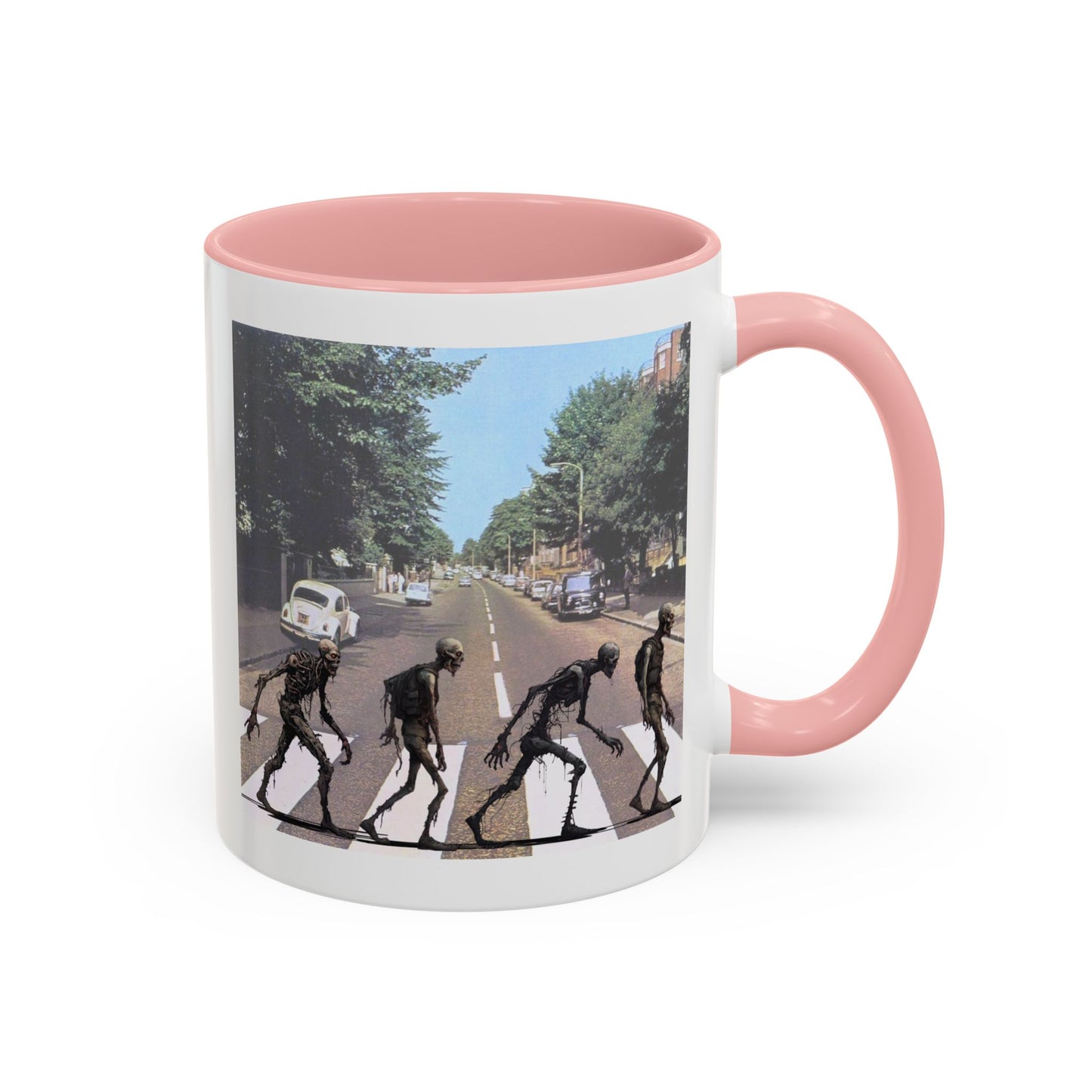 2-sided, Scabby Road White Accent Mug by CreepyCrafts.boo