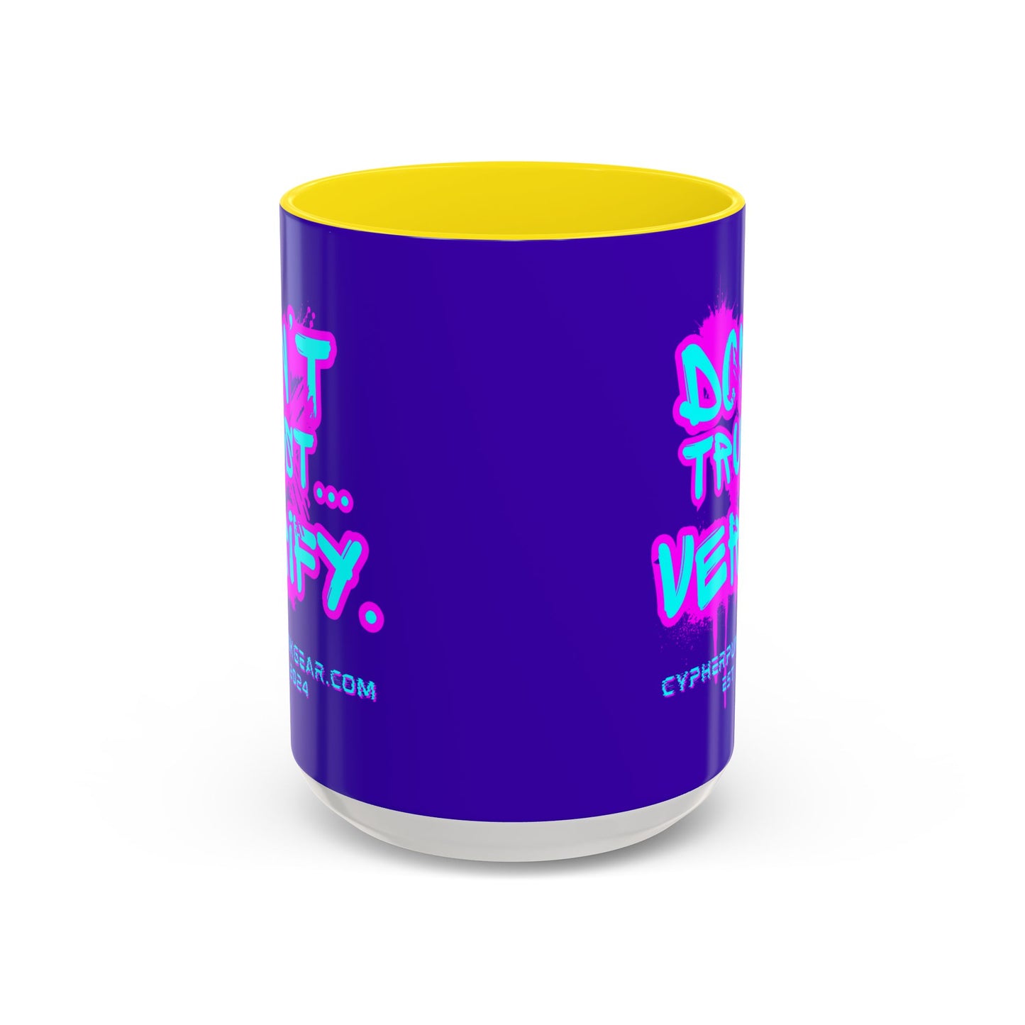 Don't Trust...Verify. Dark Purple Accent Mug by cypherpunkgear.com