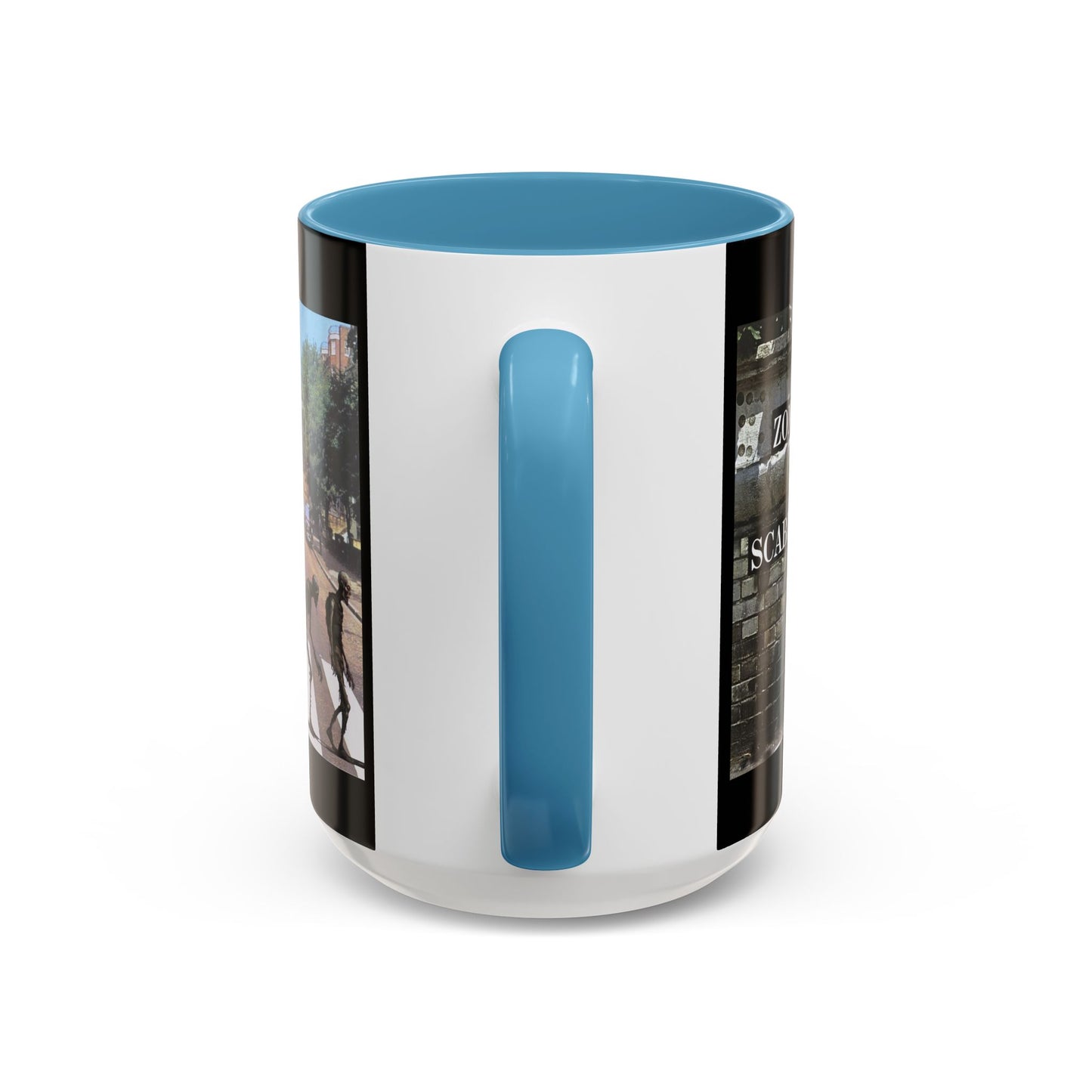 2-sided, Scabby Road Black Accent Mug by CreepyCrafts.boo