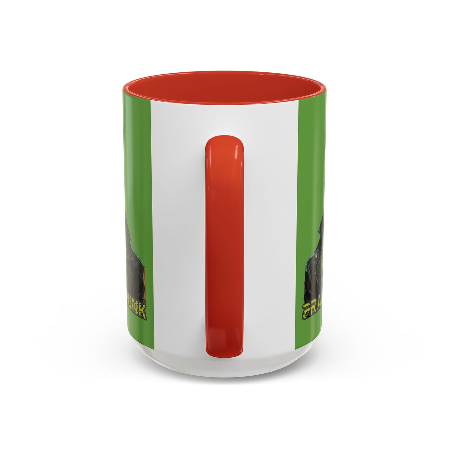 Frankenpunk Green Accent Mug by CreepyCrafts.boo