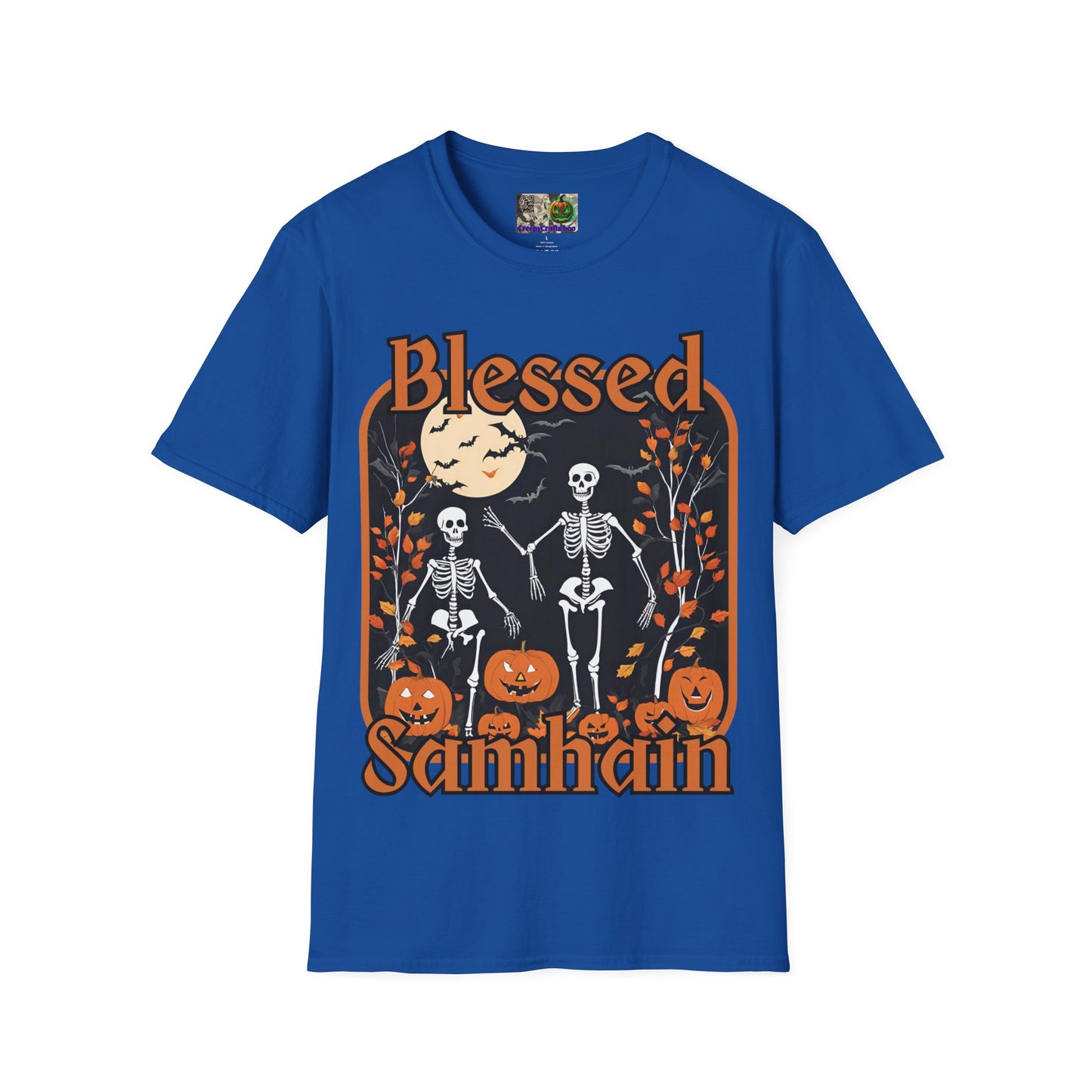 Spooktacular Skeletons of Samhain Dark colors Unisex T-Shirt by CreepyCrafts.boo