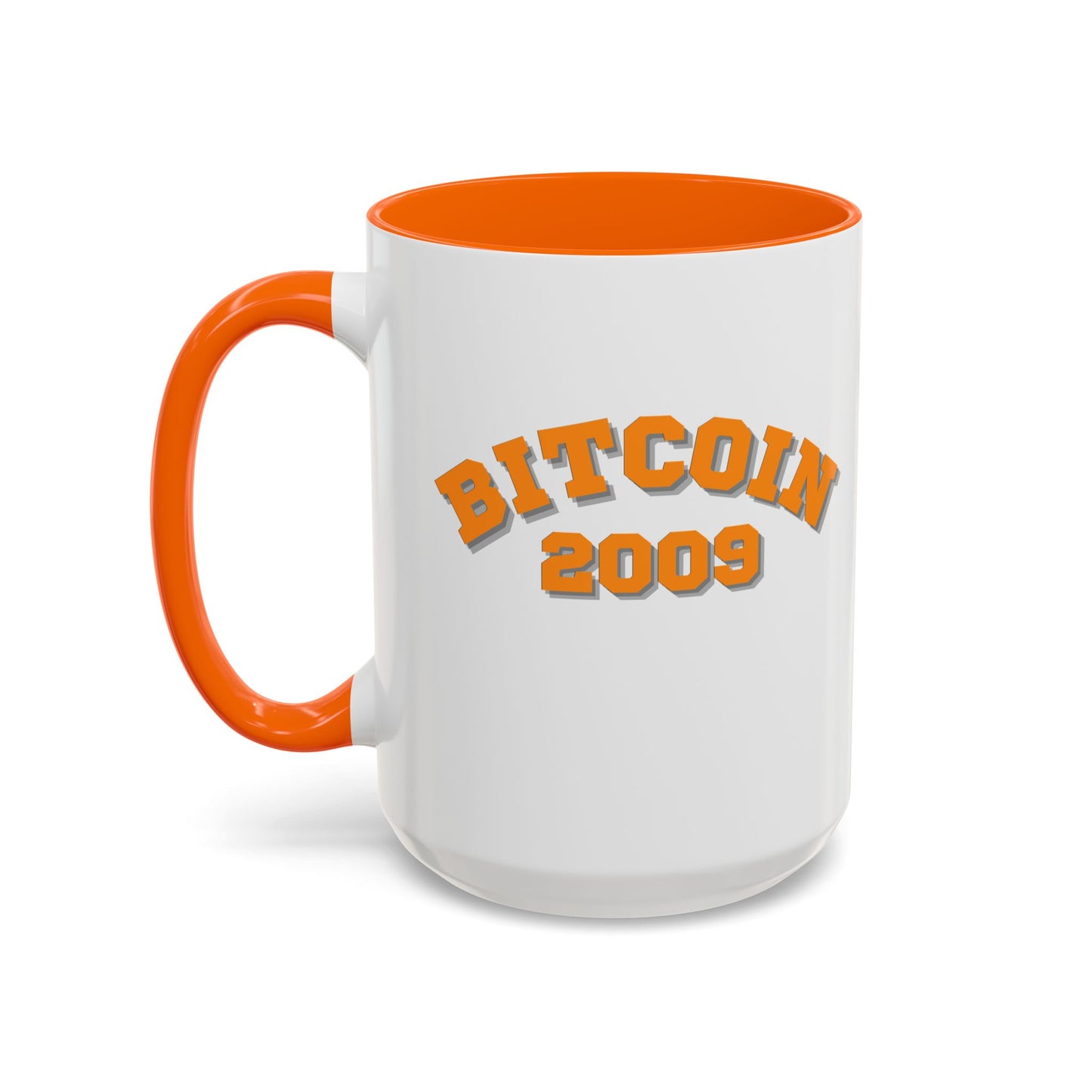 Bitcoin 2009 White Accent Mug by cypherpunkgear.com
