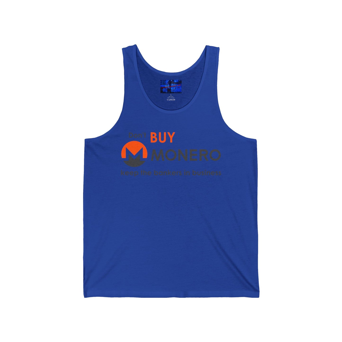 Don't buy Monero (XMR) Unisex Jersey Tank Top by cypherpunkgear.com