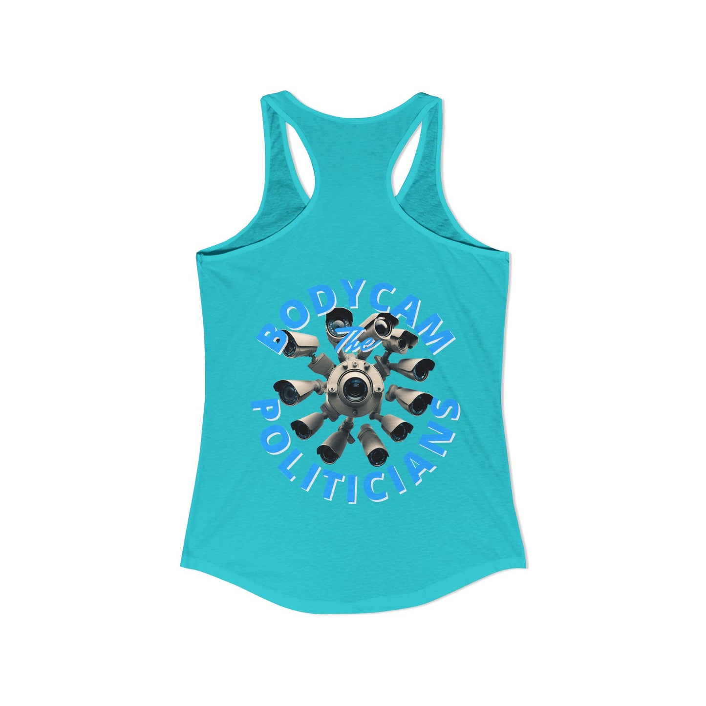 ¡BodyCam ThePoliticians de 2 caras de cypherpunkgear! Camiseta sin mangas ideal con espalda cruzada para mujer