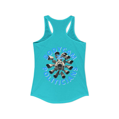 ¡BodyCam ThePoliticians de 2 caras de cypherpunkgear! Camiseta sin mangas ideal con espalda cruzada para mujer