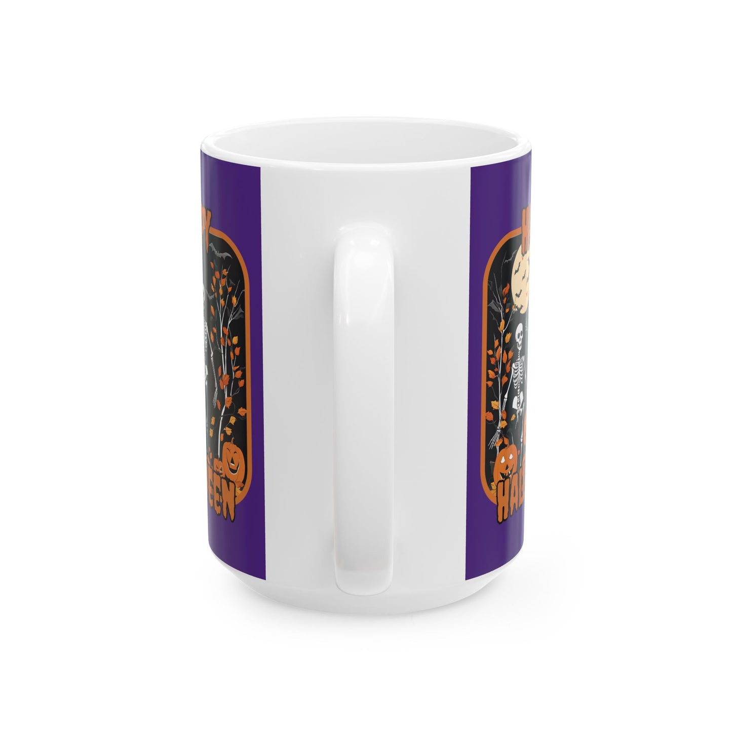 Spooktacular Skeletons of Halloween Purple Mug by CreepyCrafts.boo
