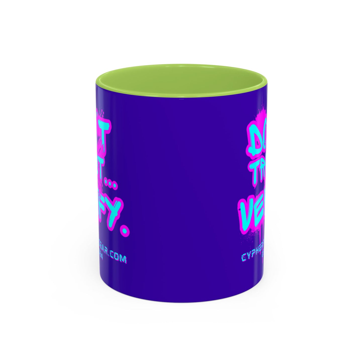 Don't Trust...Verify. Dark Purple Accent Mug by cypherpunkgear.com