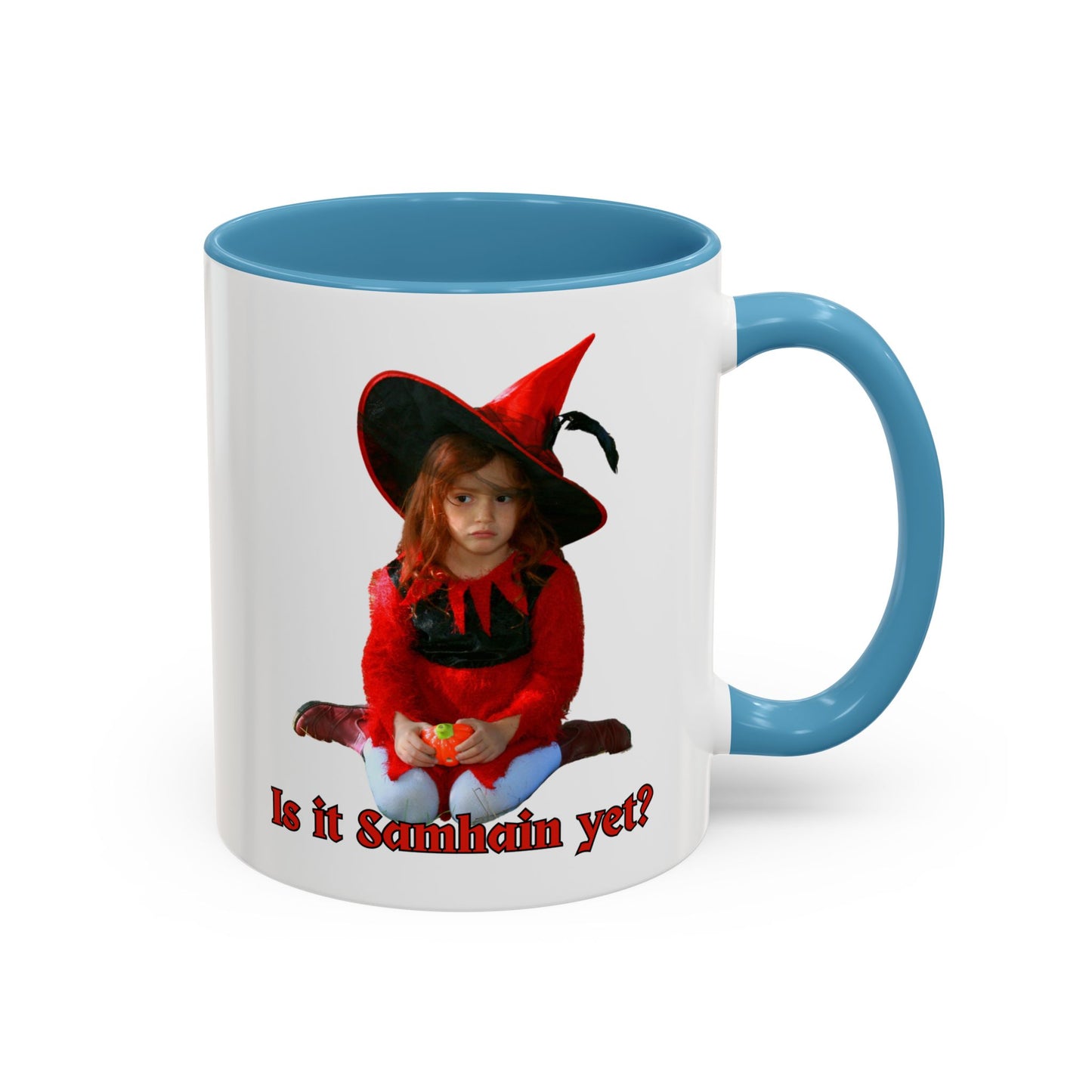 Is it Samhain yet? White Accent Mug by CreepyCrafts.boo