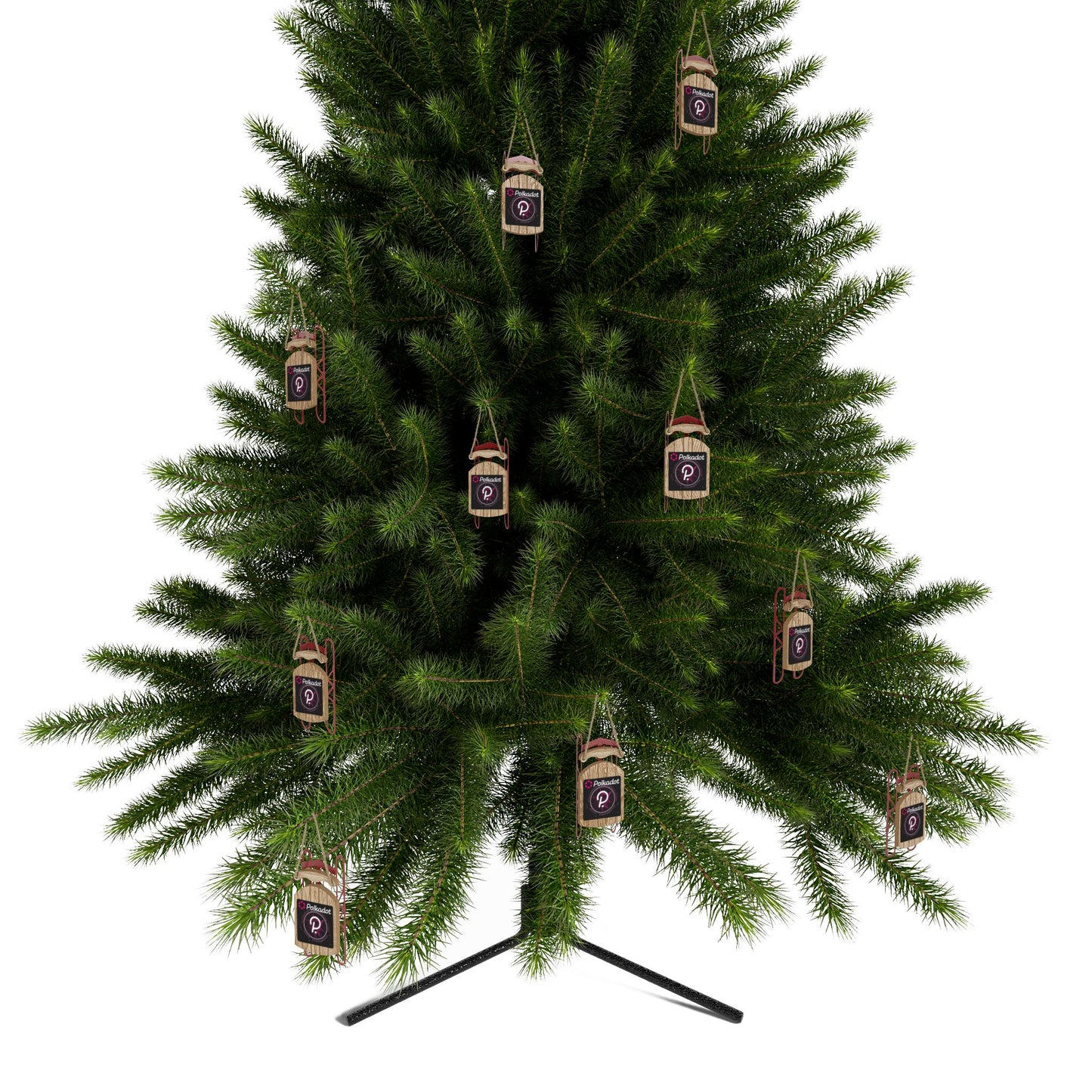 Polkadot (DOT) Black background Sled Ornament by cypherpunkgear.com