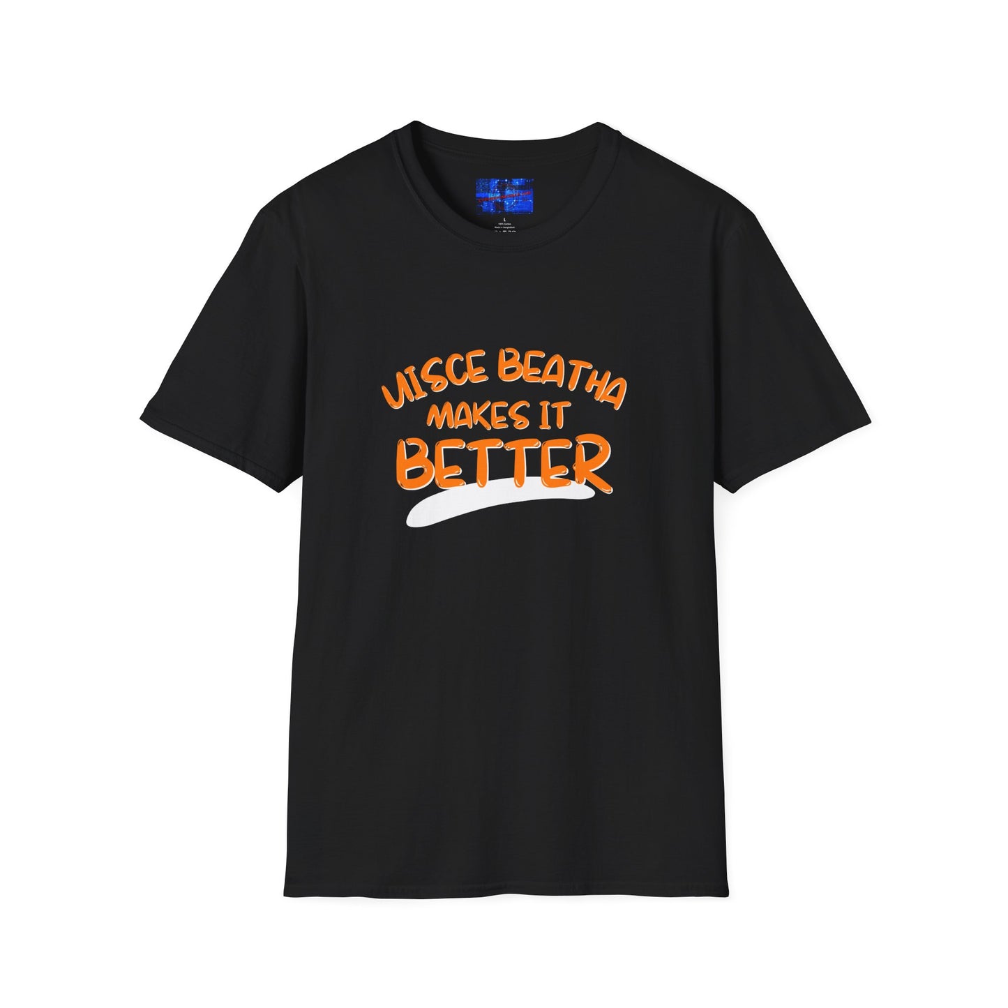 Uisce Beatha makes it better Orange font Dark colors Unisex T-Shirt by cypherpunkgear.com
