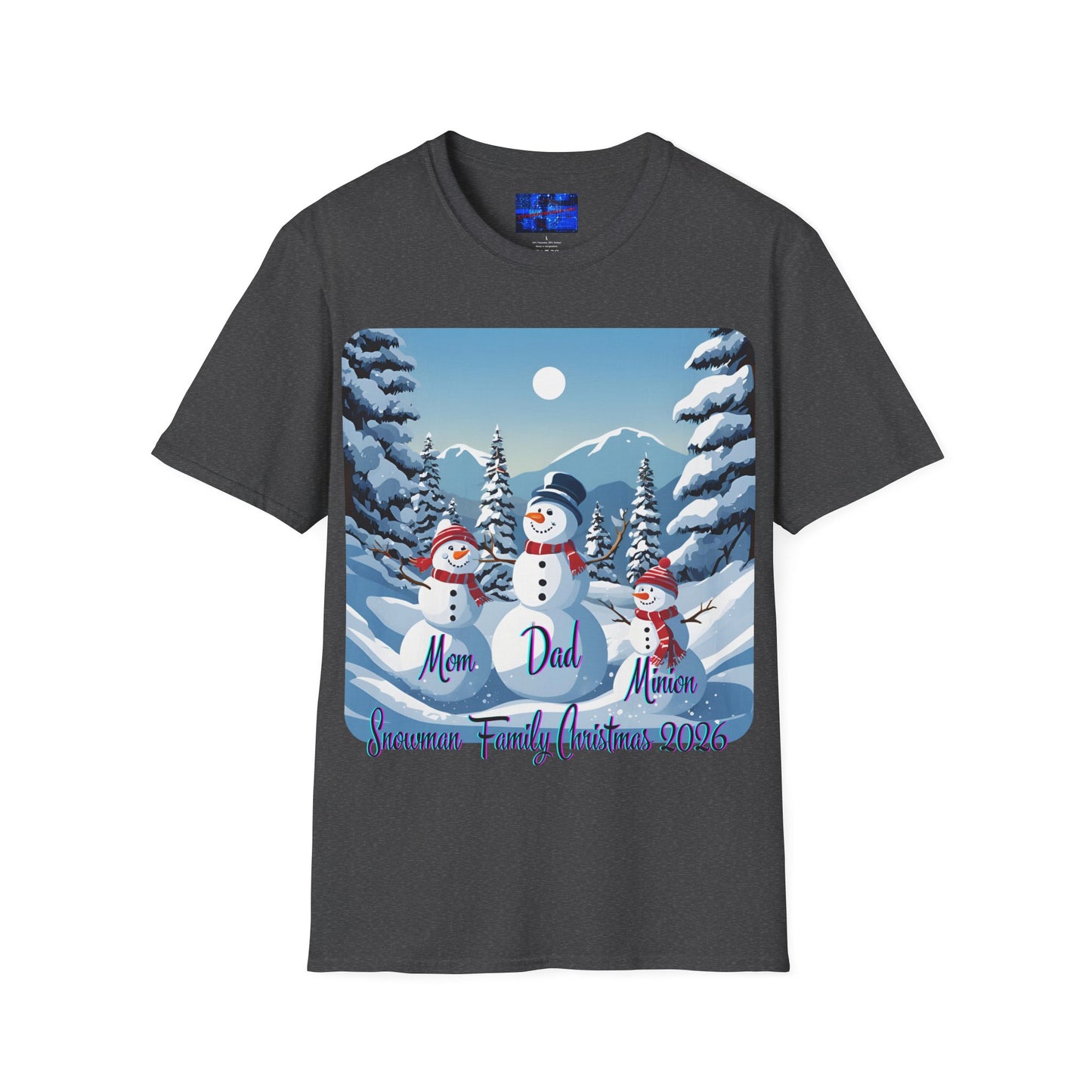 Snowman Family of 3 Dark colors Unisex T-Shirt by cypherpunkgear.com