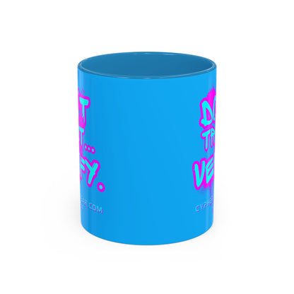Don't Trust...Verify. Light Blue Accent Mug by cypherpunkgear.com