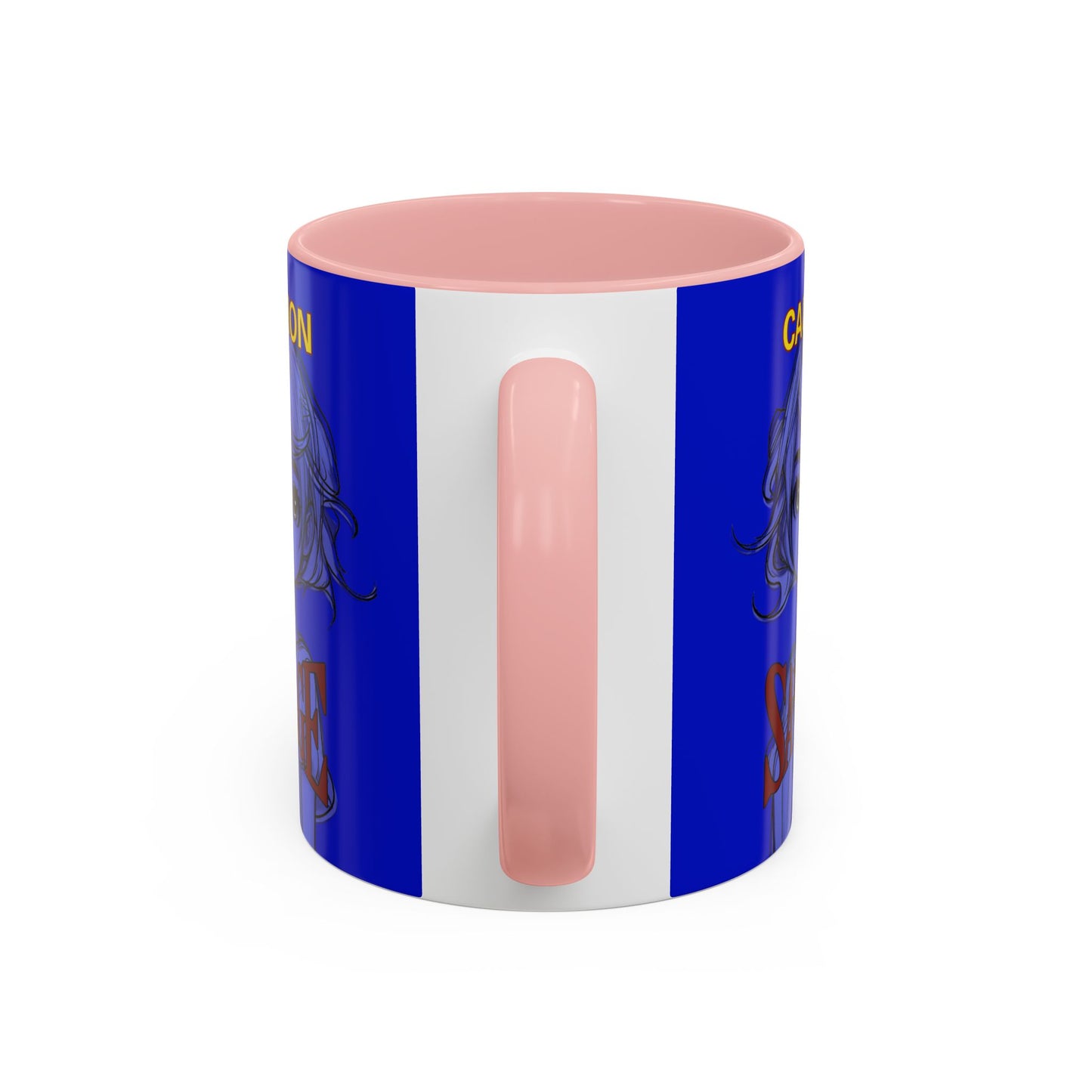 Caution, Savage Dark Blue Accent Mug by cypherpunkgear.com