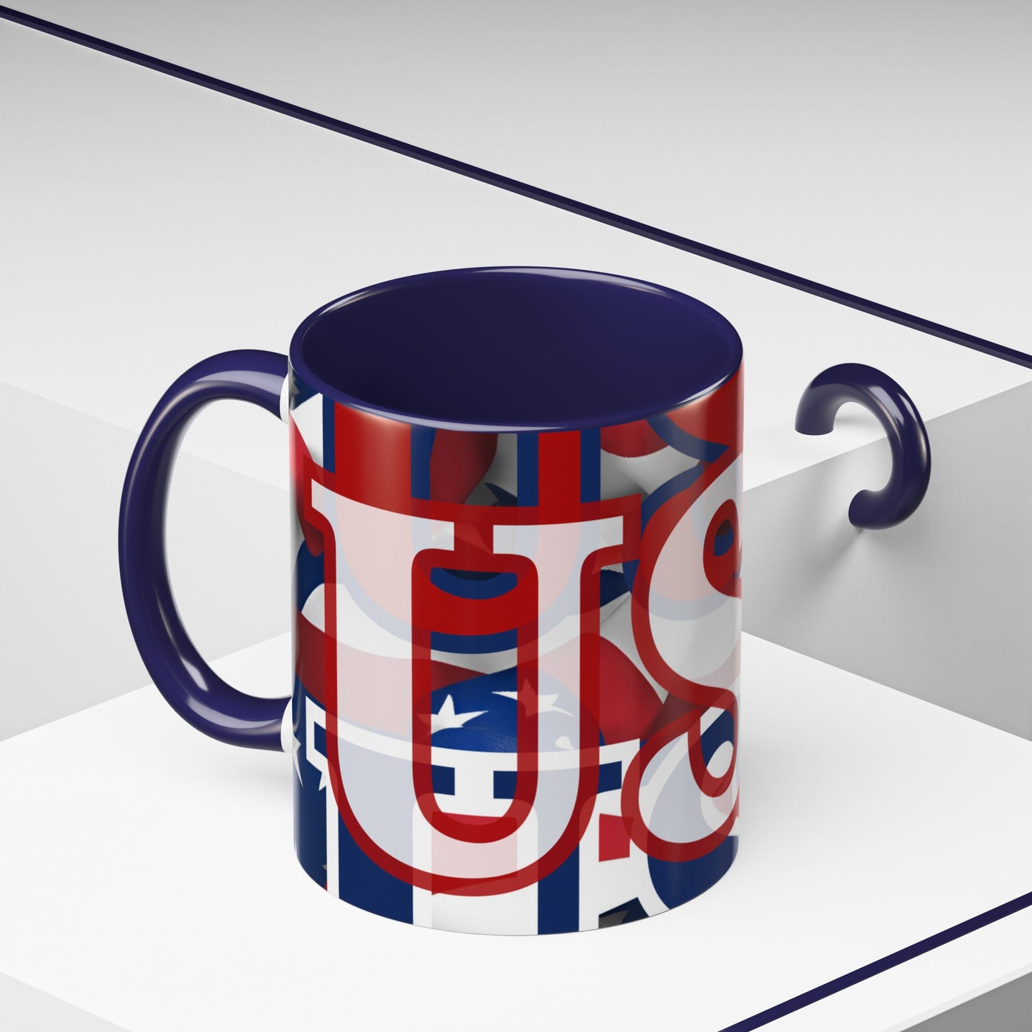 USA! USA! USA WHfont Patriot Accent Mug by cypherpunkgear