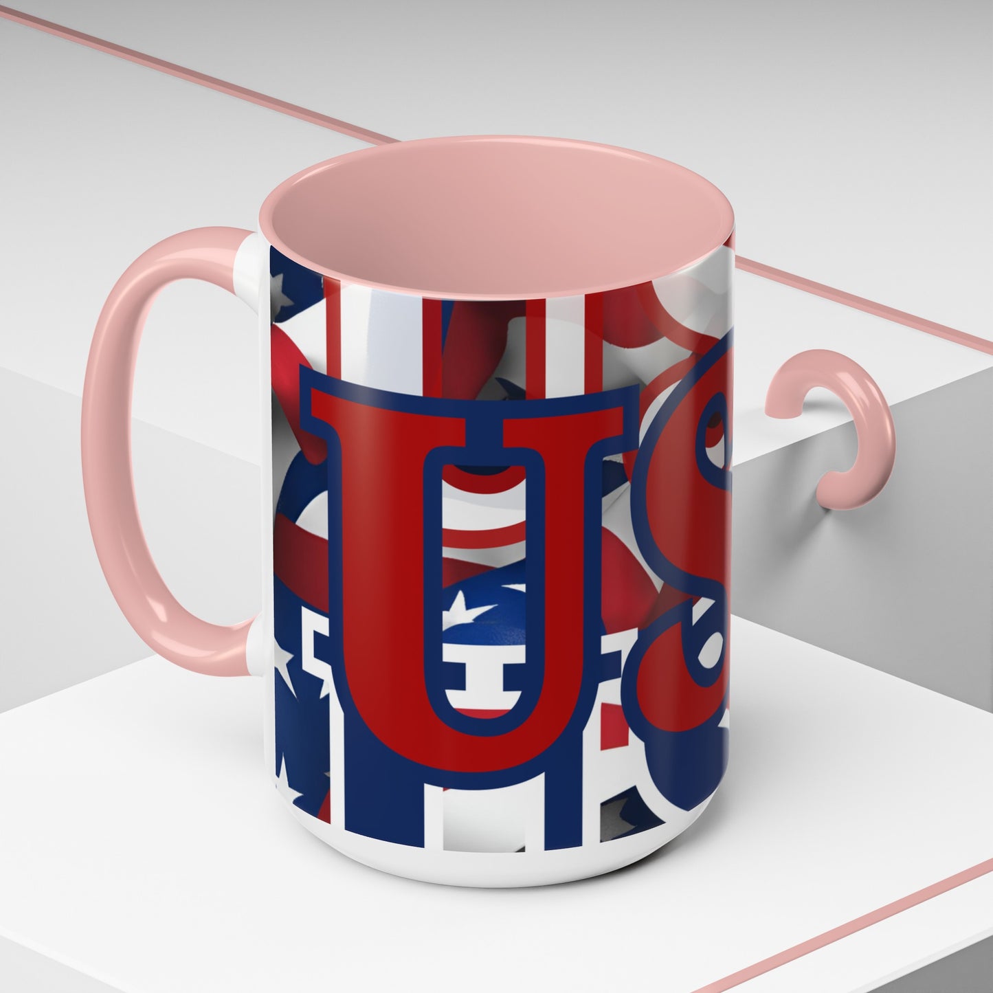 USA! USA! USA RDfont Patriot Accent Mug by cypherpunkgear