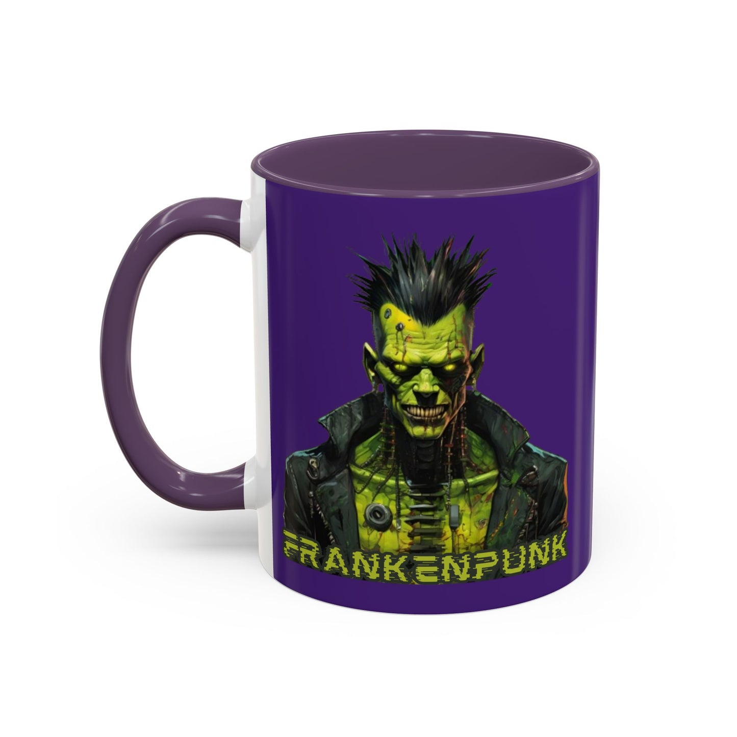 Frankenpunk Purple Accent Mug by CreepyCrafts.boo