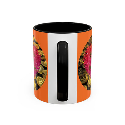 Bitcoin is My Valentine Orange Accent Mug by cypherpunkgear.com