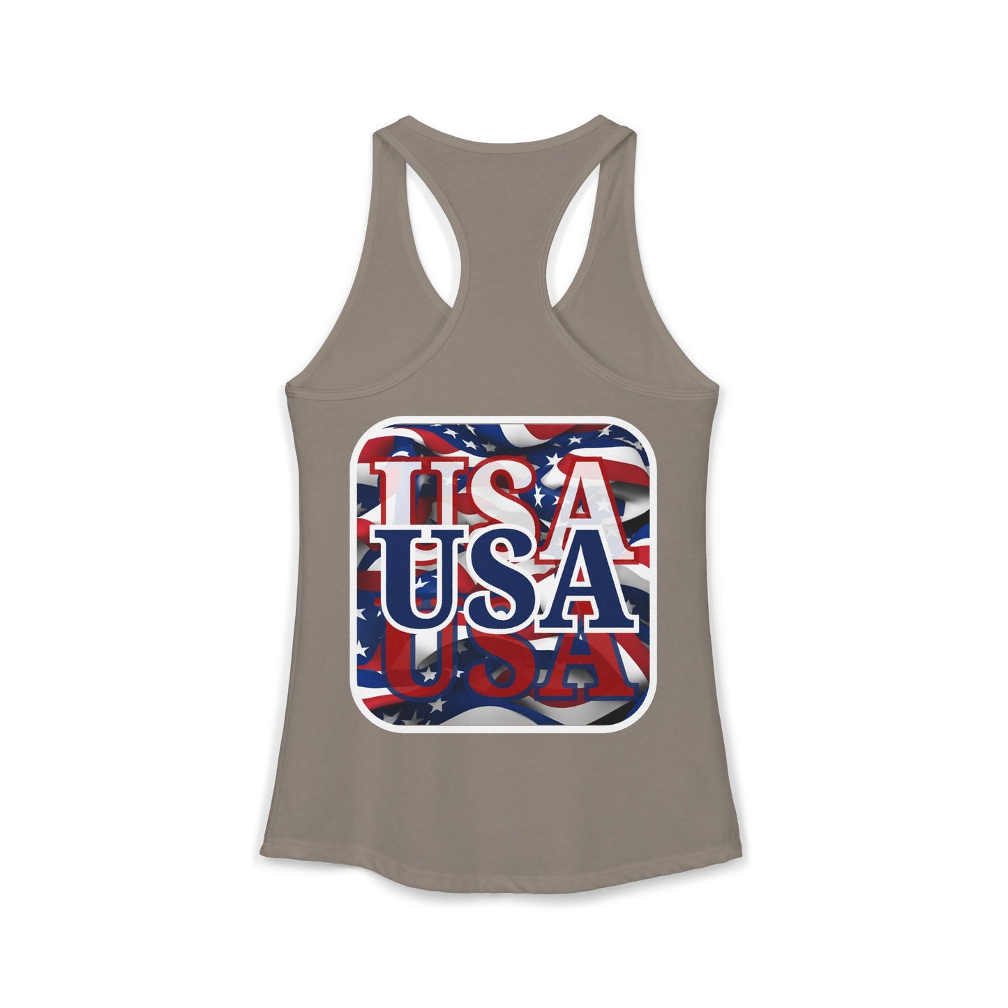 2-sided Red White and BLUE USA Patriot Women's Racerback Tank Top by cypherpunkgear.com
