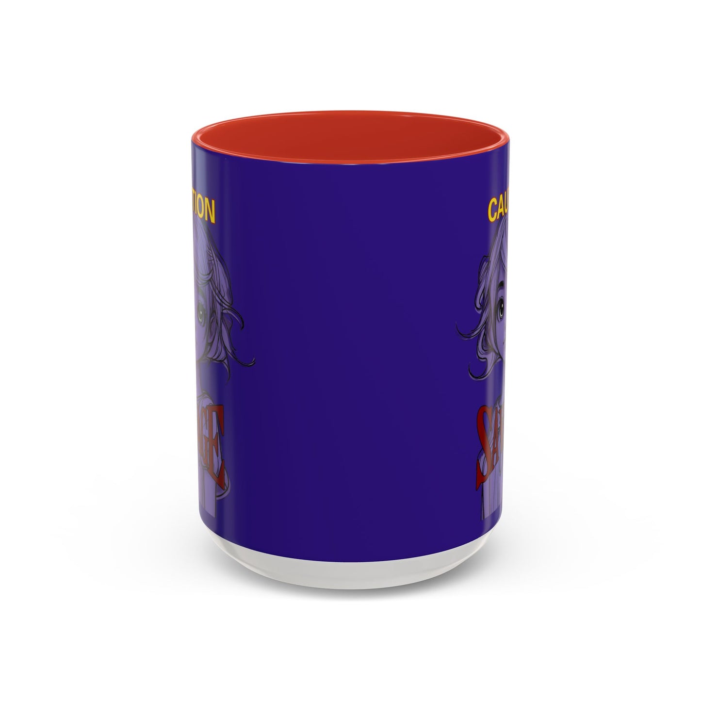 Caution, Savage Dark Purple Accent Mug by cypherpunkgear.com