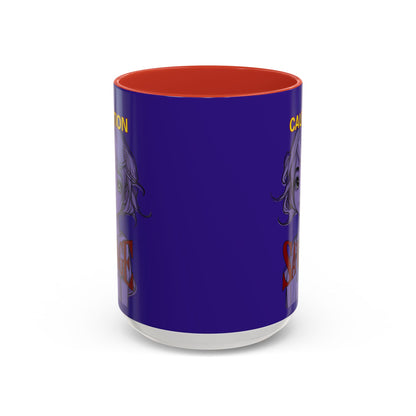 Caution, Savage Dark Purple Accent Mug by cypherpunkgear.com