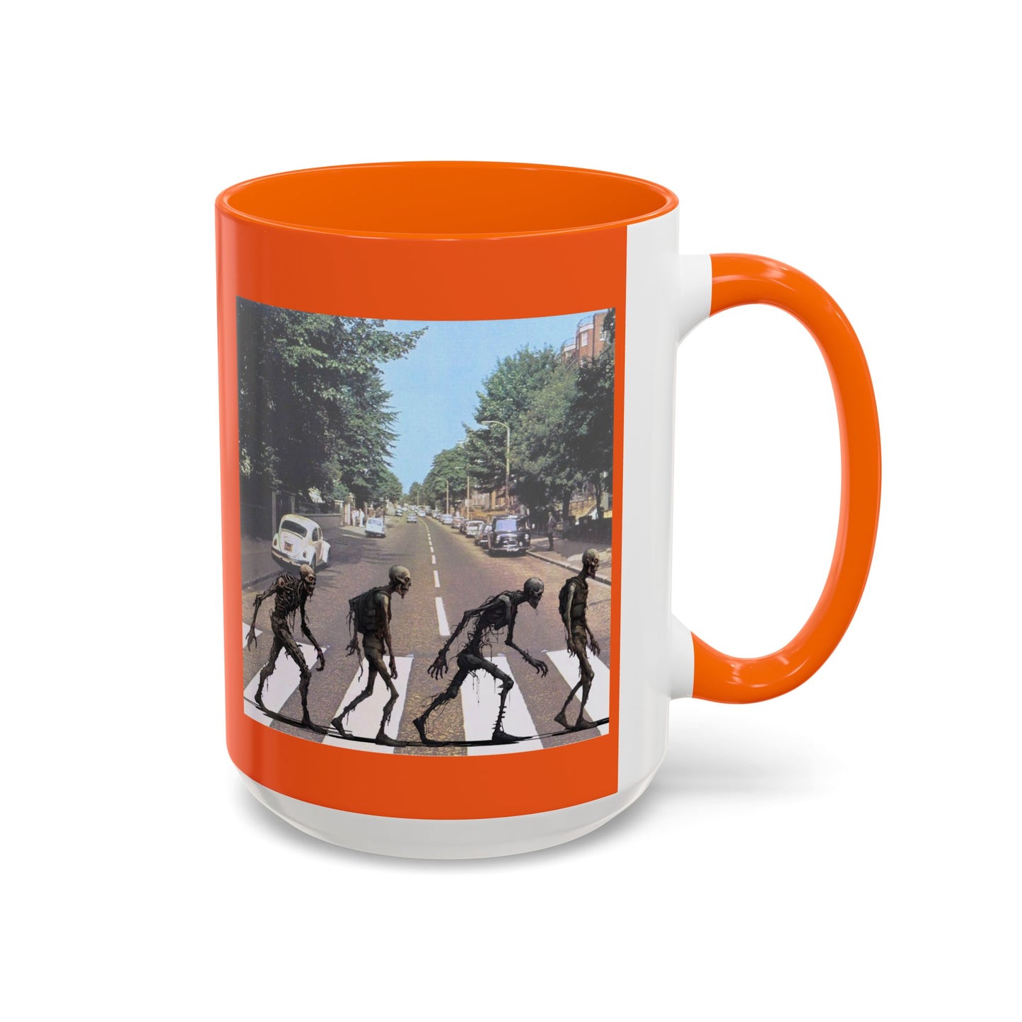 2-sided, Scabby Road Orange Accent Mug by CreepyCrafts.boo