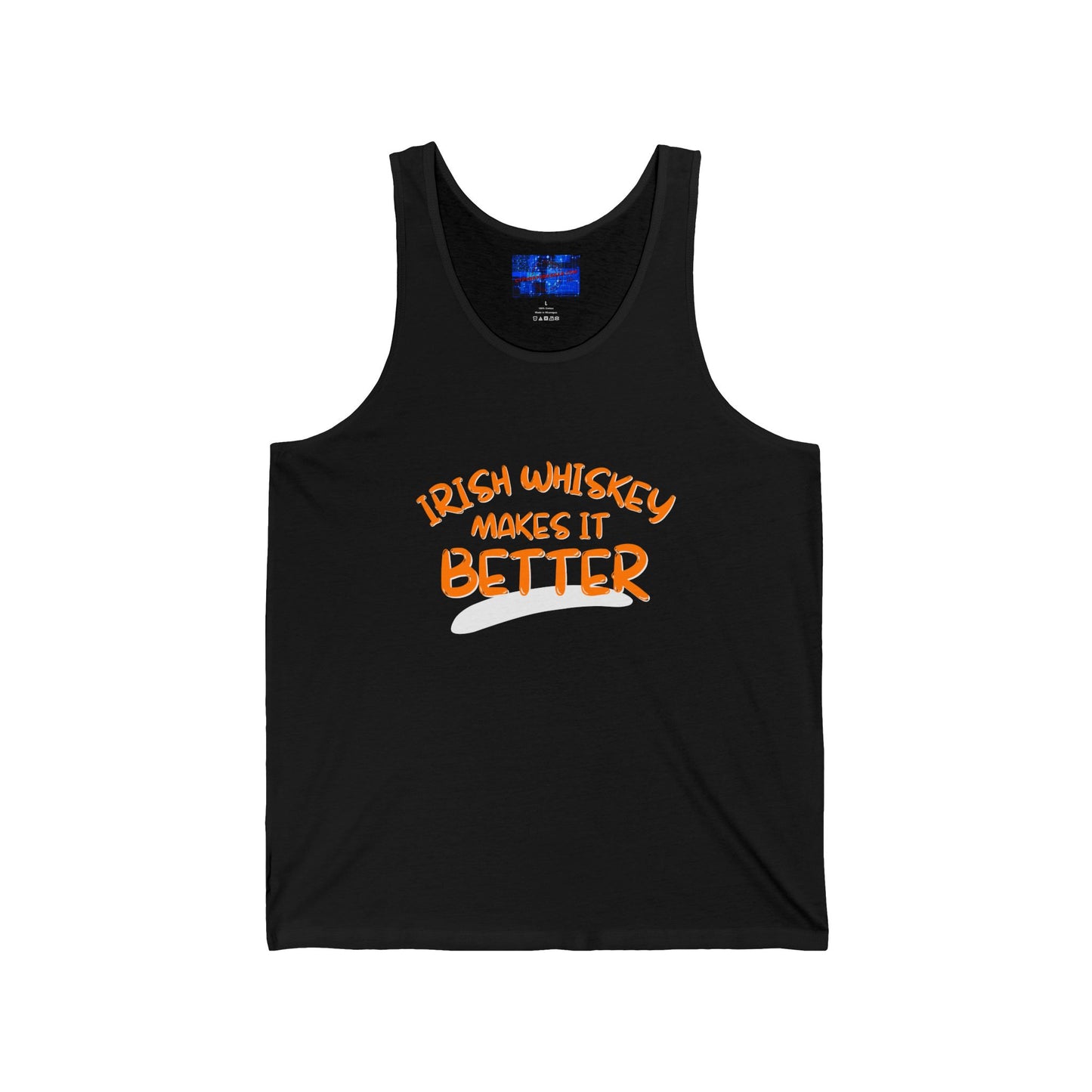 Irish Whiskey makes it better OGfont Unisex Jersey Tank Top by cypherpunkgear.com