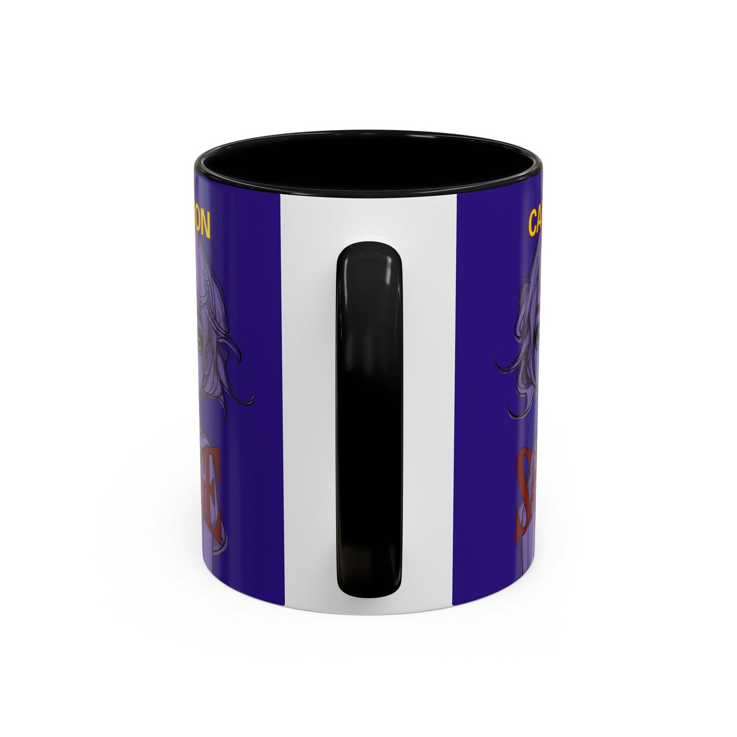 Caution, Savage Dark Purple Accent Mug by cypherpunkgear.com