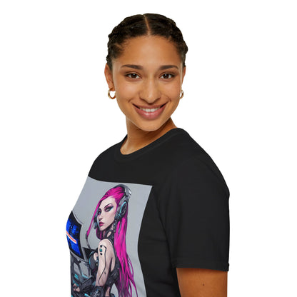 Netrunner Cyberpunk Dark colors Unisex T-Shirt by cypherpunkgear.com
