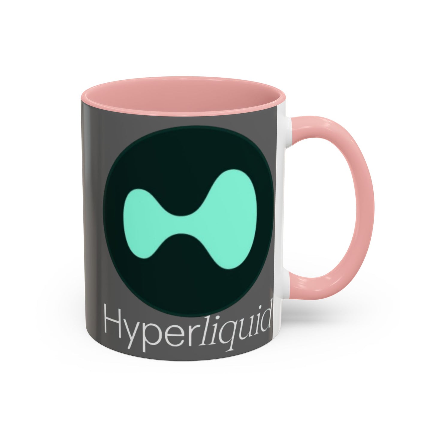 Hyperliquid White font Grey Accent Mug by cypherpunkgear.com