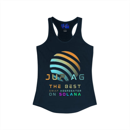 Jupiter (JUP) the best aggregator on Solana Women's Racerback Tank Top by cypherpunkgear.com