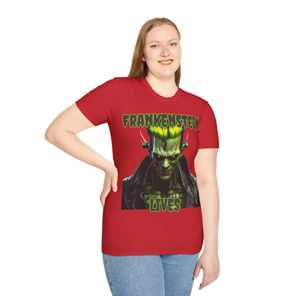 Frankenstein Lives Light colors Unisex T-Shirt by CreepyCrafts.boo