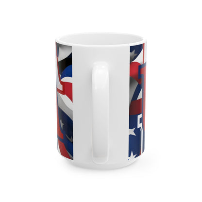 USA! USA! USA Red font Patriot White Mug by cypherpunkgear.com