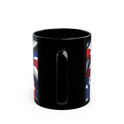 USA! USA! USA WHfont Patriot Black Mug by cypherpunkgear