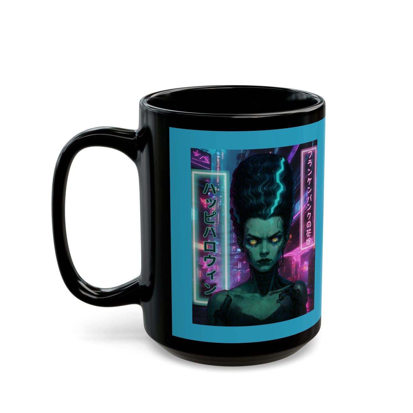 Bride of Frankenpunk Turquoise Mug by CreepyCrafts.boo