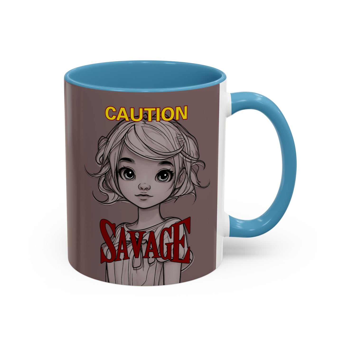 Caution, Savage Grey Accent Mug by cypherpunkgear.com