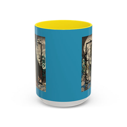 Yōkai Happy Halloween Turquoise Accent Mug by CreepyCrafts.boo