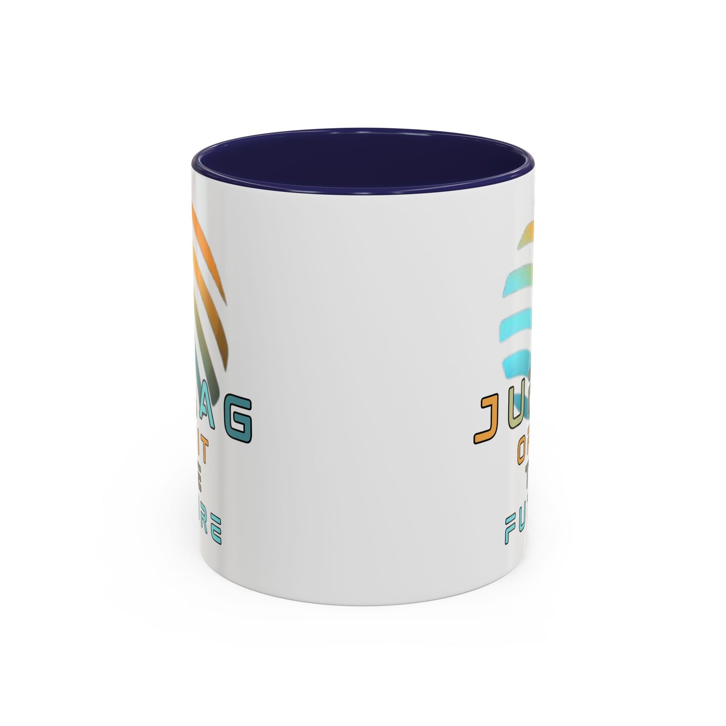 Jupiter (JUP) Orbit the Future White Accent Mug by cypherpunkgear.com