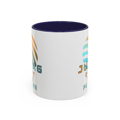 Jupiter (JUP) Orbit the Future White Accent Mug by cypherpunkgear.com