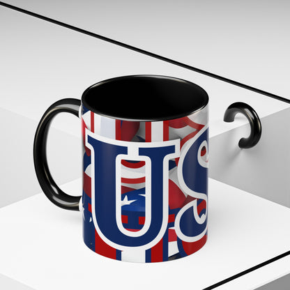 USA! USA! USA BLfont Patriot Accent Mug by cypherpunkgear