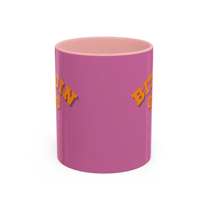 Bitcoin 2009 Pink Accent Mug by cypherpunkgear.com