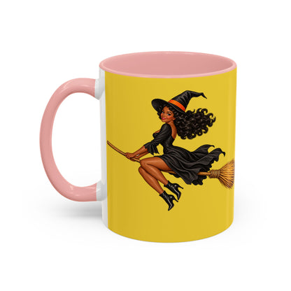Velvet Vex Yellow Accent Mug by CreepyCrafts.boo