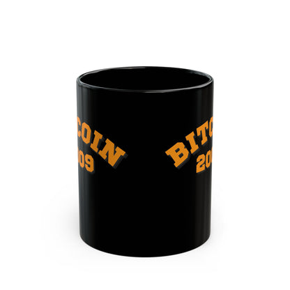 Bitcoin 2009 Black Mug by cypherpunkgear.com