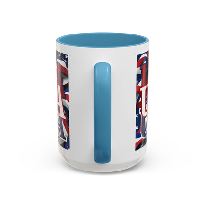USA White font Center Patriot Accent Mug by cypherpunkgear.com