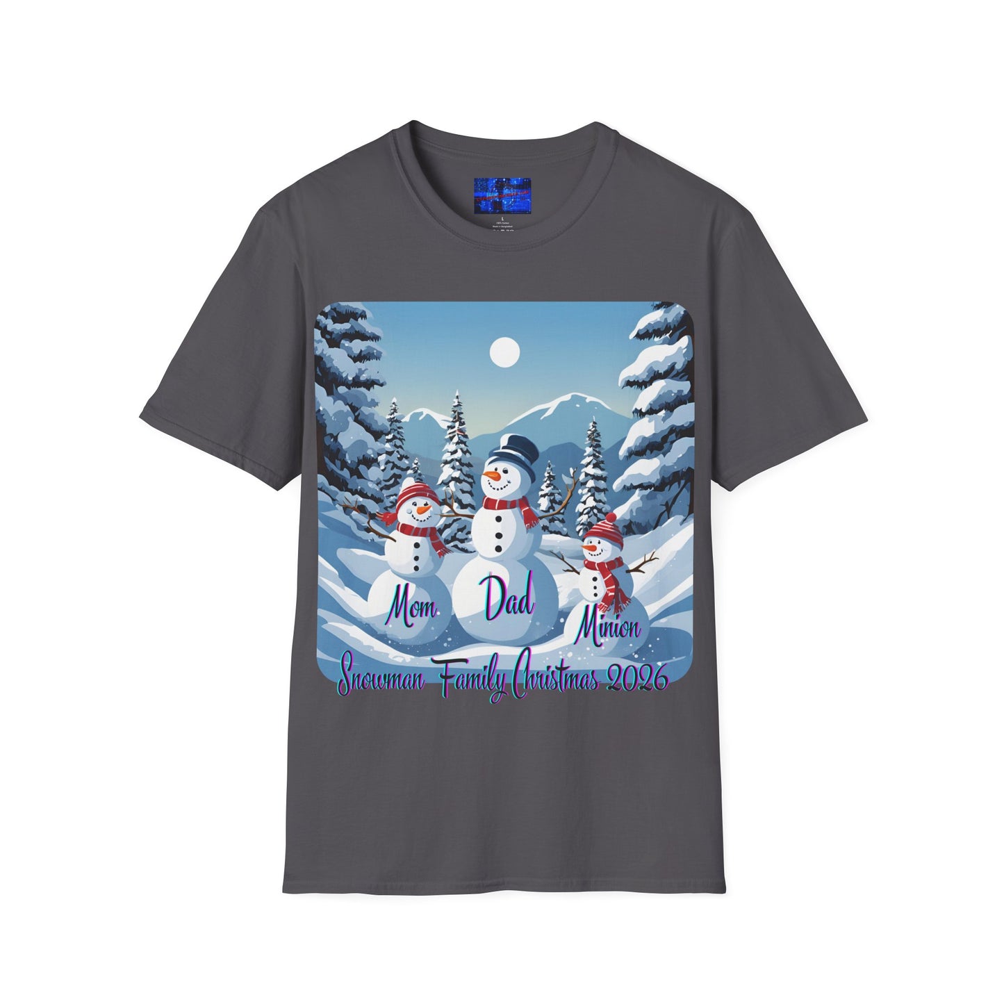 Snowman Family of 3 Dark colors Unisex T-Shirt by cypherpunkgear.com