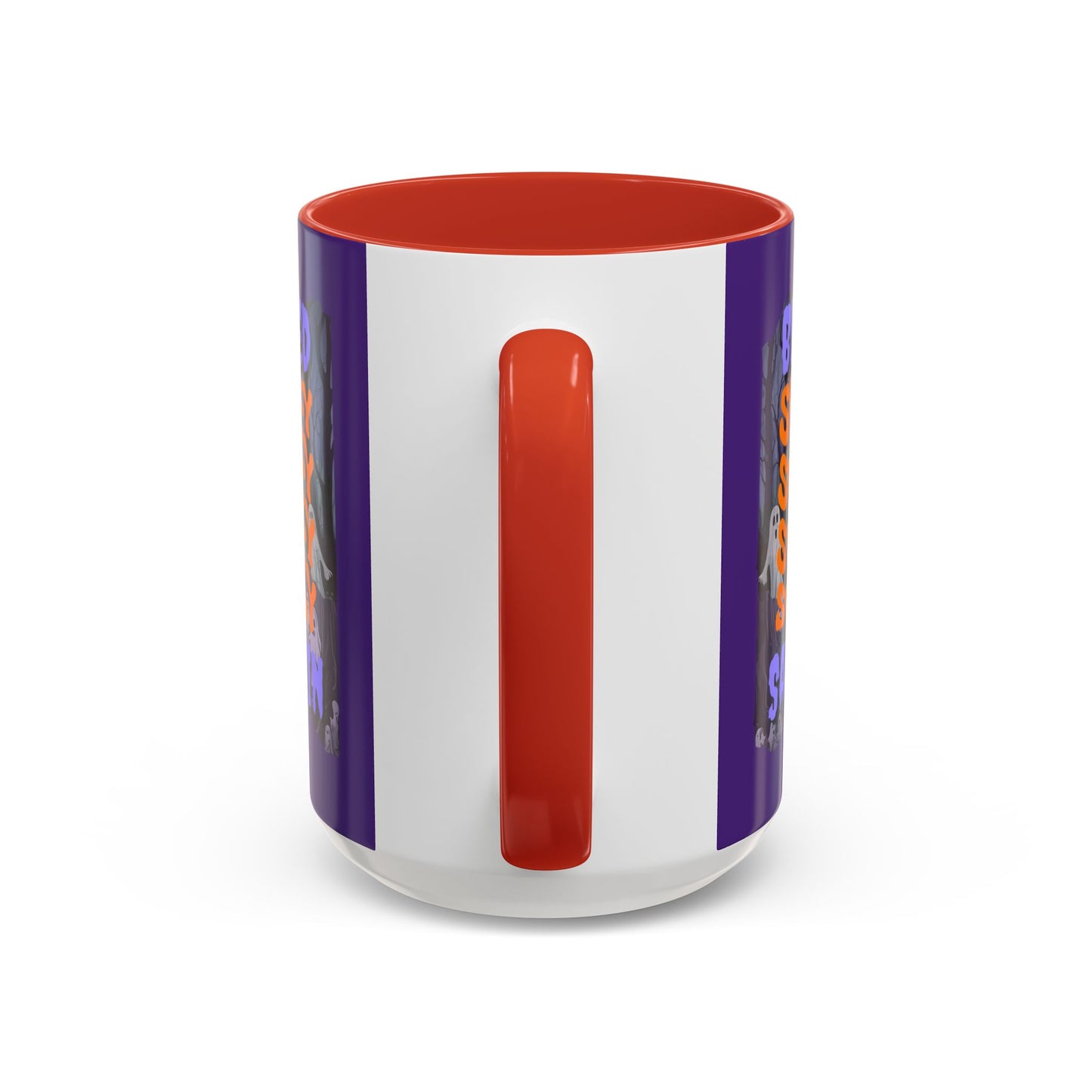 Spooky Blessed Samhain Ghost Purple font Accent Mug by CreepyCrafts.boo