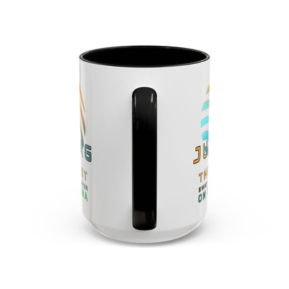 Jupiter (JUP) the best aggregator on Solana White Accent Mug by cypherpunkgear.com