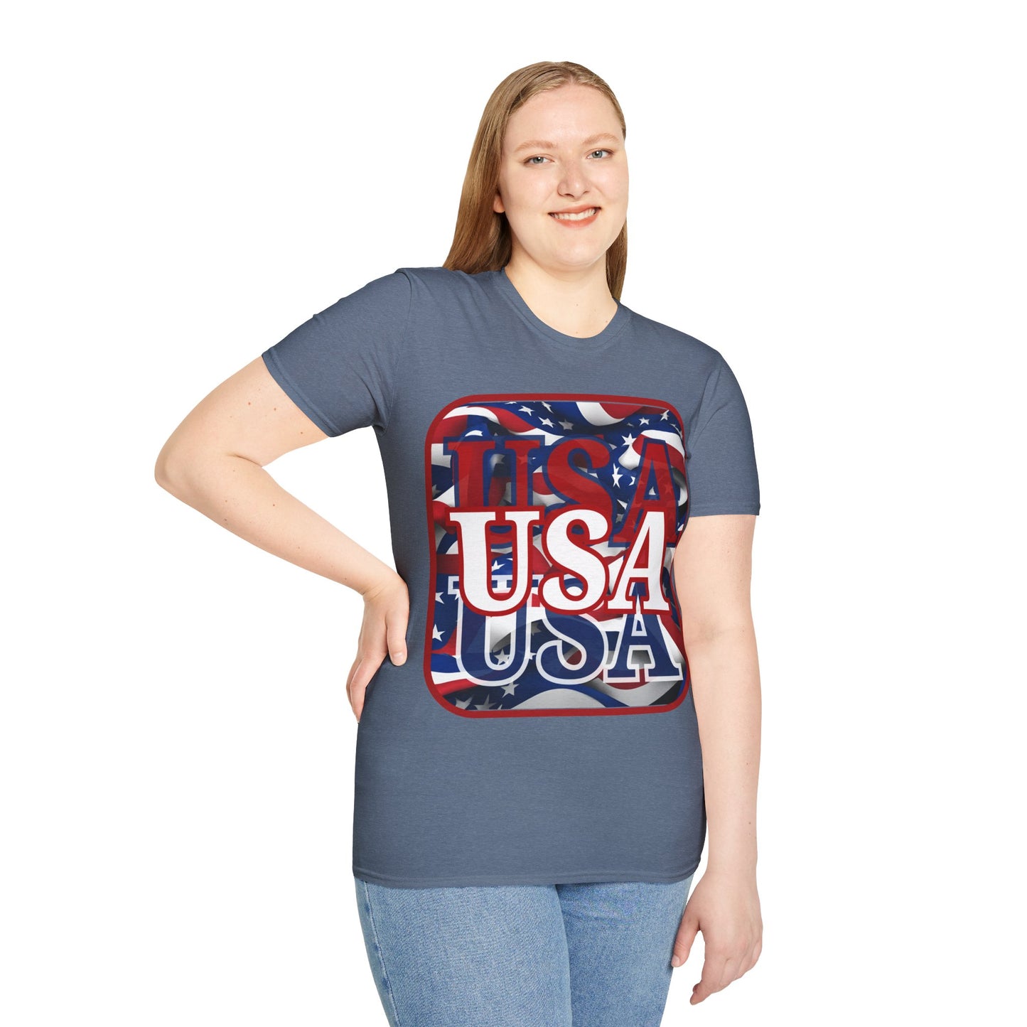 Red WHITE and Blue USA Patriot Dark colors Unisex T-Shirt by cypherpunkgear.com