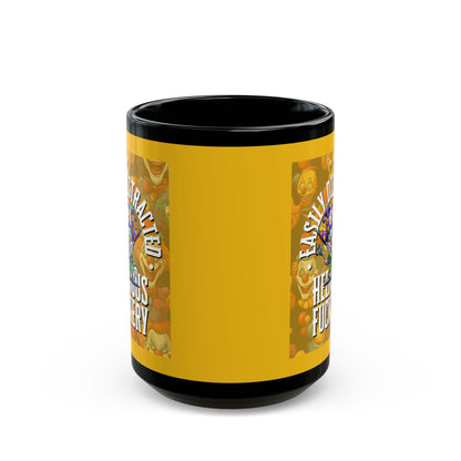 Easily Distracted by Heinous Fuckery Little Jinx Yellow Mug by cypherpunkgear.com